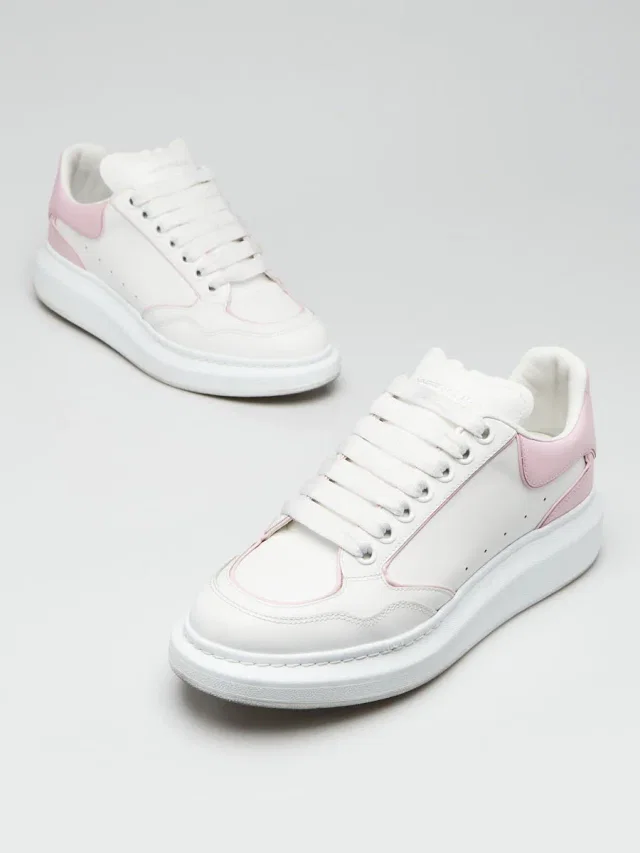 Alexander McQueen Pink Leather Oversized Sneakers Size 10.5/41 in White Leather from Yoogis, photo 1 of 1
