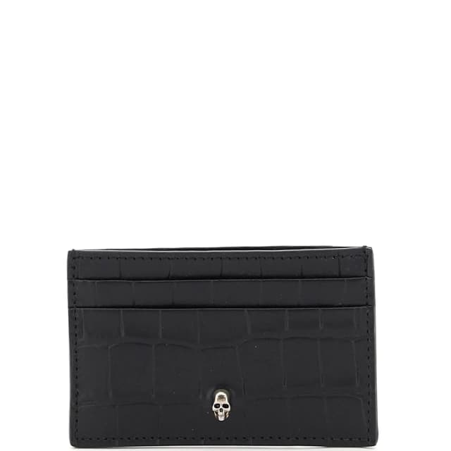 Alexander McQueen Card Holder, Croc Black/Silver, image 1 of 1 from Cultstatus