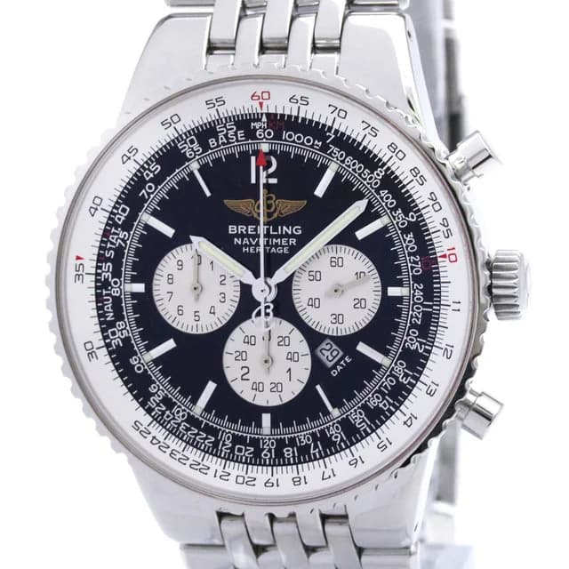 Breitling Navitimer Heritage Steel Automatic Mens Watch A35340 Polished in Black from Elady, photo 1 of 1