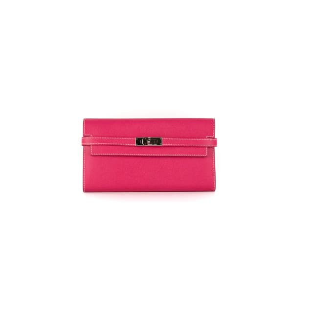 Hermès Portefeuille Kelly Classique Epsom Rose tyrien- O Stamp in Pink Epsom leather from The Purse Affair, photo 1 of 1