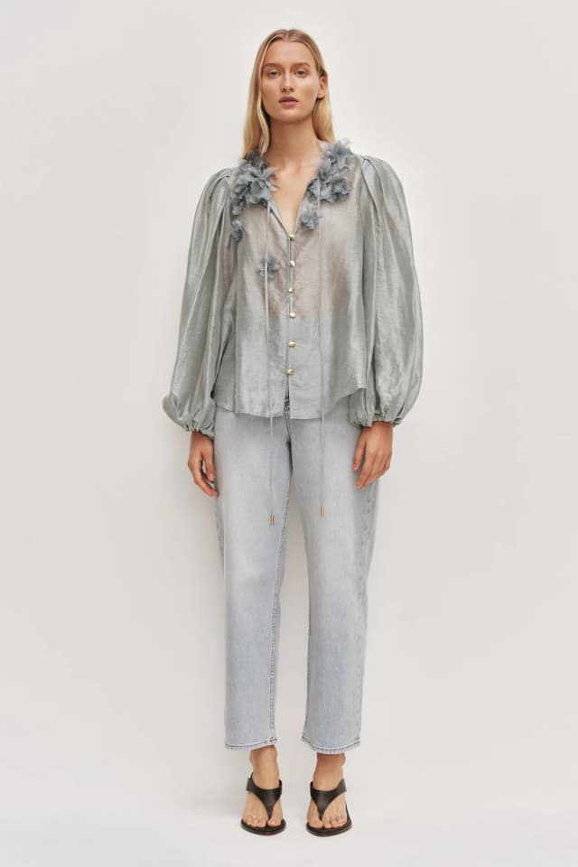 AJE Demi Blouse in DUCK EGG, image 1 of 1 from Aje