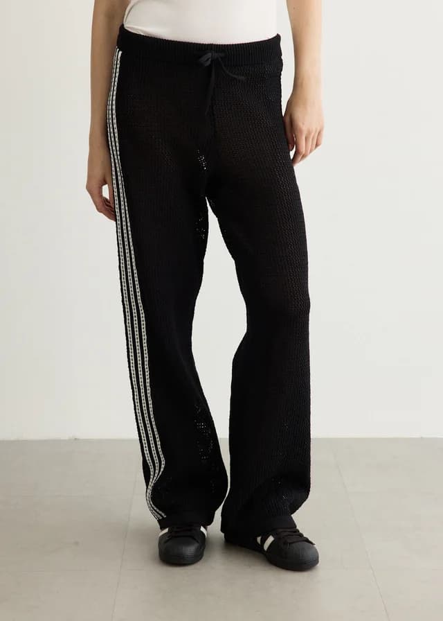 Adidas Crochet Track Pants in black, image 1 of 1 from Incu