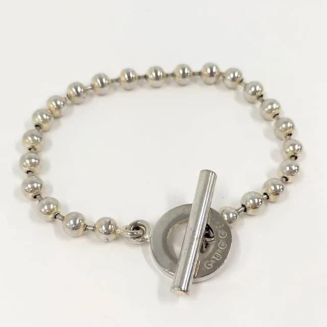 Gucci Ball Chain Bracelet Logo Silver in Silver from The Reluxe, photo 1 of 1