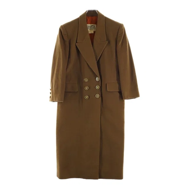 Hermès Double Long Coat Brown 38 in Brown Cashmere from The Reluxe, photo 1 of 1