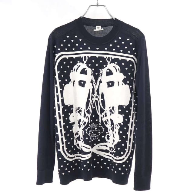 Hermès Brides de Gala Love Cashmere Silk Knit Sweater Navy 34 in Navy Silk from The Reluxe, photo 1 of 1
