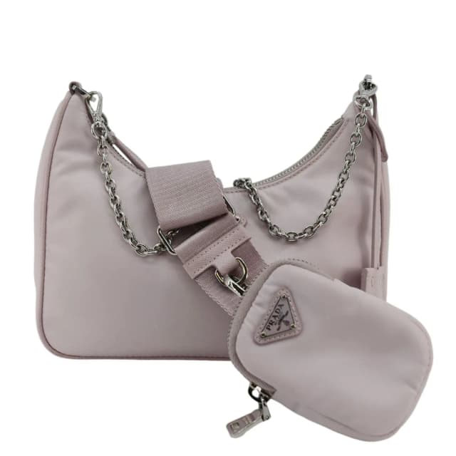 Prada Re-Edition 2005 Re-Nylon Shoulder Bag Light Pink in Pink Nylon from Dallas Designer Handbags, photo 1 of 1