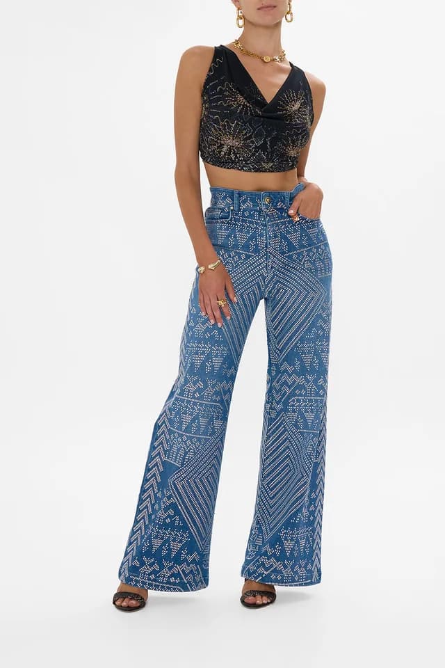 Camilla eBoutique JENNA DESERT REIGN HIGH WAISTED FLARE DENIM, image 1 of 1 from CAMILLA
