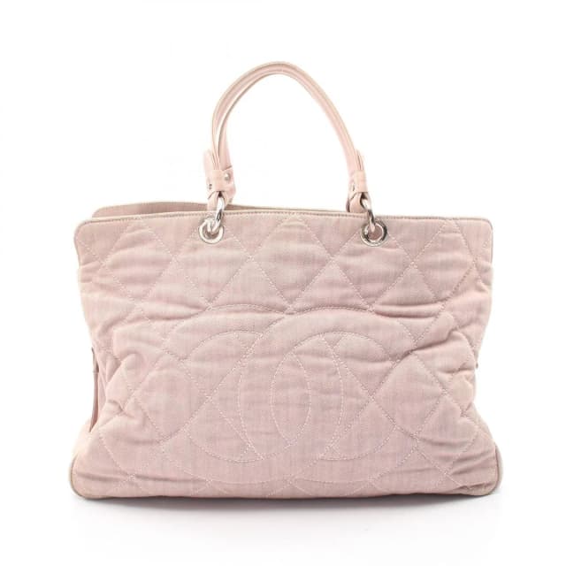Chanel Tote Bag CC Logo Pink Canvas Leather CC in Pink Canvas from The Reluxe, photo 1 of 1