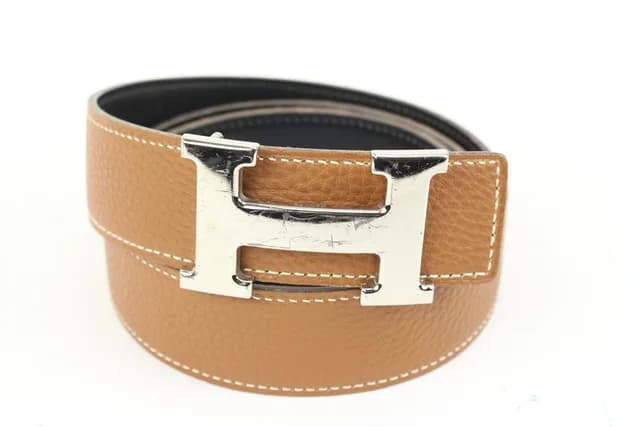 Hermès Size 85 Brown x Black x Silver 32mm Reversible H Logo Belt Kit in Black from Bagriculture, photo 1 of 1