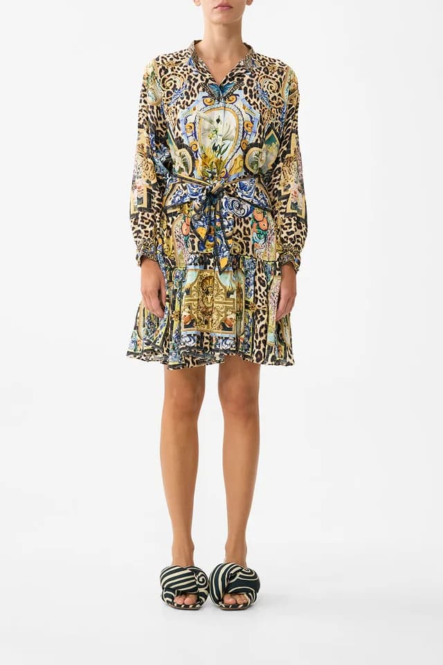 Camilla eBoutique SHORT TIERED SHIRTDRESS WITH WIDE WAIST TIE SEVILLIAN STYLE, image 1 of 1 from CAMILLA