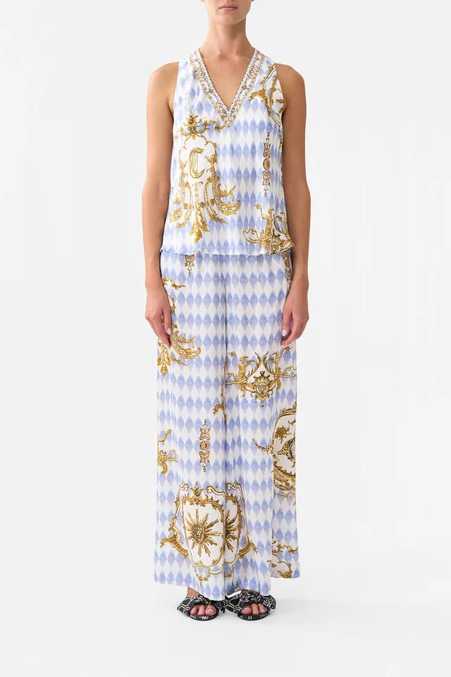 Camilla eBoutique V NECK TOP WITH KNOT BACK THRONE GAMES, image 1 of 1 from CAMILLA