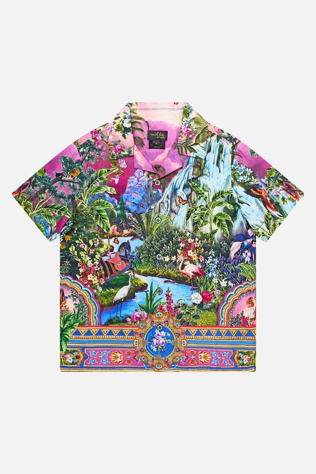 Camilla eBoutique BOYS SHORT SLEEVE CAMP COLLARED SHIRT TURKISH DELIGHT, image 1 of 1 from CAMILLA