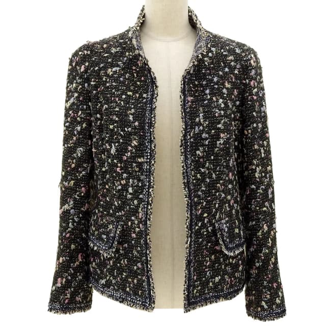 Chanel 2004 production Tweed CC Mark Button Jacket #36 Navy/Multi from VINTAGE QOO TOKYO, photo 1 of 1