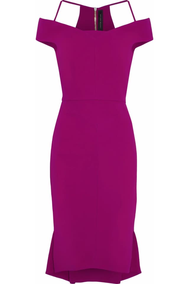 Roland Mouret Cold-Shoulder Pleated Crepe Dress, image 1 of 1 from THE OUTNET