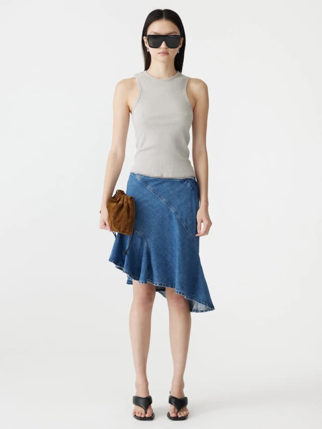 Bassike Panelled Denim Skirt, image 1 of 1 from bassike