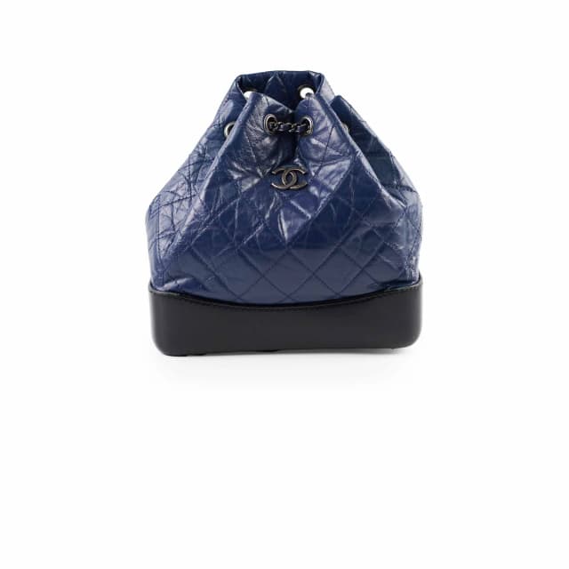 Chanel Small Gabrielle Backpack Navy/Black in Black Calfskin from The Purse Affair, photo 1 of 1