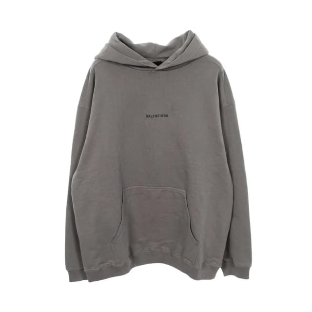 Balenciaga Hoodie Logo Embroidery Gray Cotton Jacket in Grey from The Reluxe, photo 1 of 1