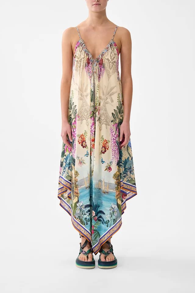 Camilla eBoutique DRAPED JUMPSUIT WITH STRAPS BODRUM BOTANICALS, image 1 of 1 from CAMILLA