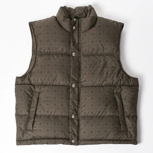 Chrome Hearts CH Plus Stiff Down Vest CH Khaki All Over Print M in Green from The Reluxe, photo 1 of 1