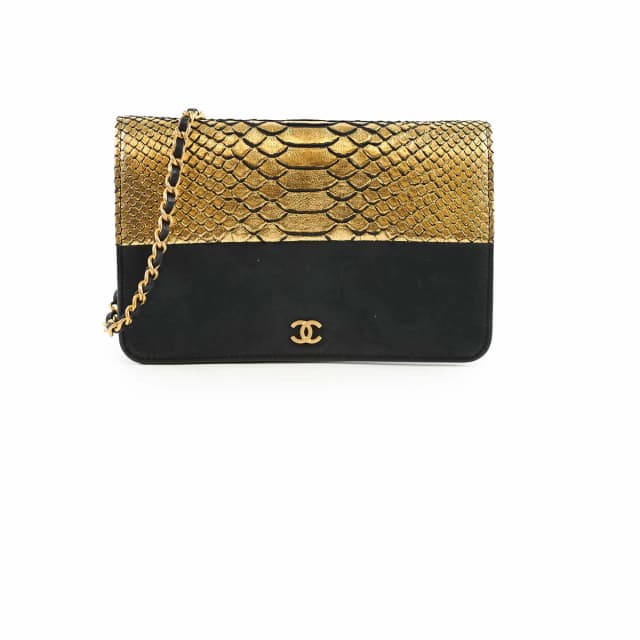 Chanel WOC Black Gold 22 Series in Black Python from The Purse Affair, photo 1 of 1