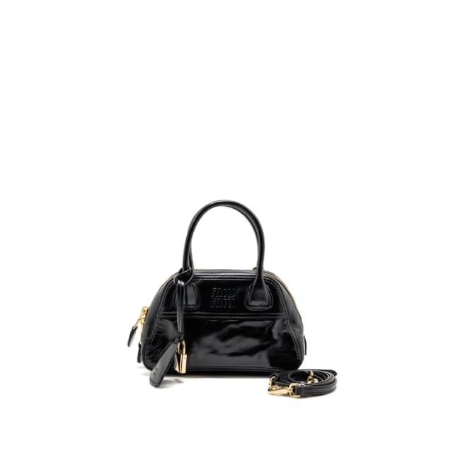Miu Miu Vivant Glossy Leather Mini Bag Calfskin Black GHW in Black Calfskin from EMIER, photo 1 of 1