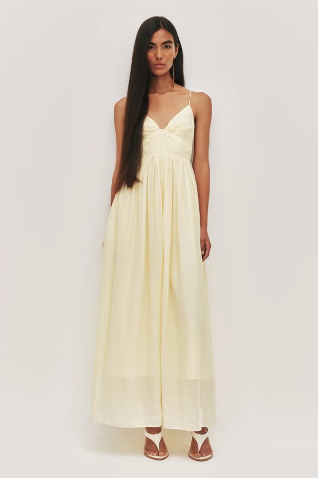 AJE Vacation Maxi Dress in BUTTER YELLOW, image 1 of 1 from Aje