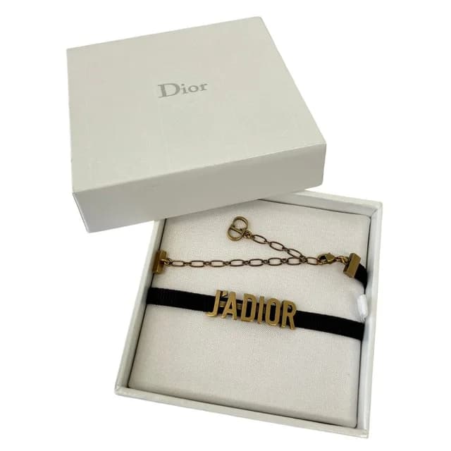 Dior J' 'adior Logo Choker Necklace Gold in Gold from The Reluxe, photo 1 of 1