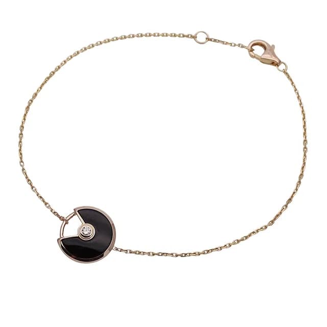 Cartier Bracelet Onyx Diamond Amulet Pink Gold in Pink from The Reluxe, photo 1 of 1