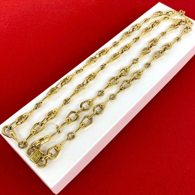 Celine Triomphe Log Long Chain Necklace Gold in Gold from The Reluxe, photo 1 of 1