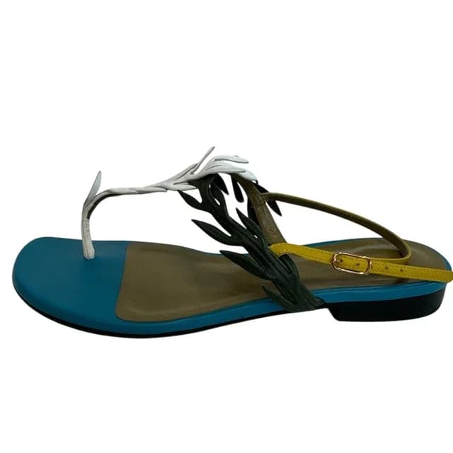 Hermès Leaf Motif Sandals in Leather from The Reluxe, photo 1 of 1