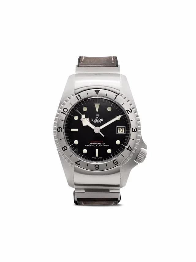 Tudor pre-owned Black Bay 42mm - unisex - stainless steel/Leather/glass in black Leather from Farfetch, photo 1 of 1