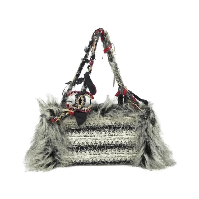 Chanel Shoulder Bag White in White Tweed from The Reluxe, photo 1 of 1