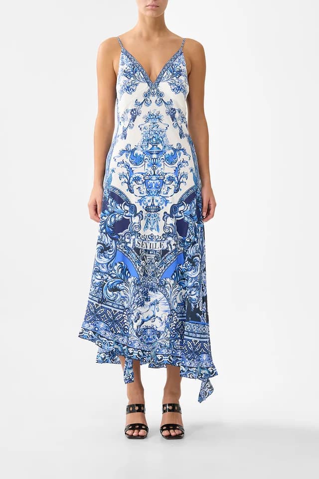 Camilla eBoutique BIAS SLIP DRESS WITH FRILL HEM A TILED WONDERLAND, image 1 of 1 from CAMILLA