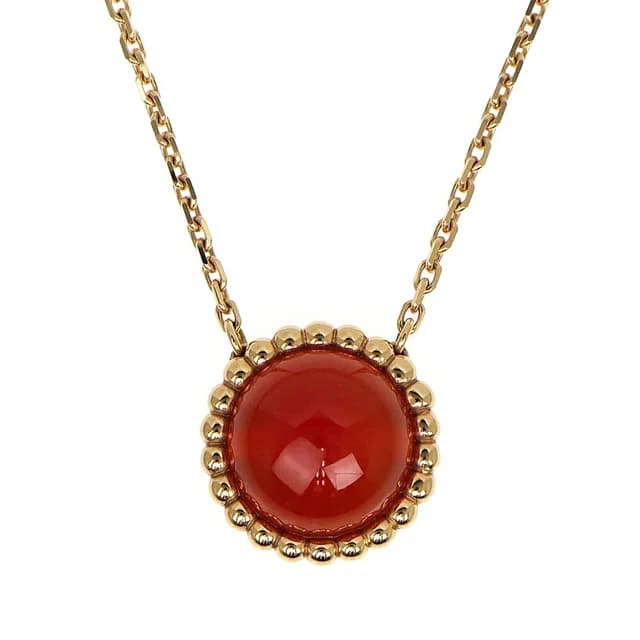 Van Cleef & Arpels Necklace Perlee Coule Carnelian 18K Pink Gold in Pink from The Reluxe, photo 1 of 1