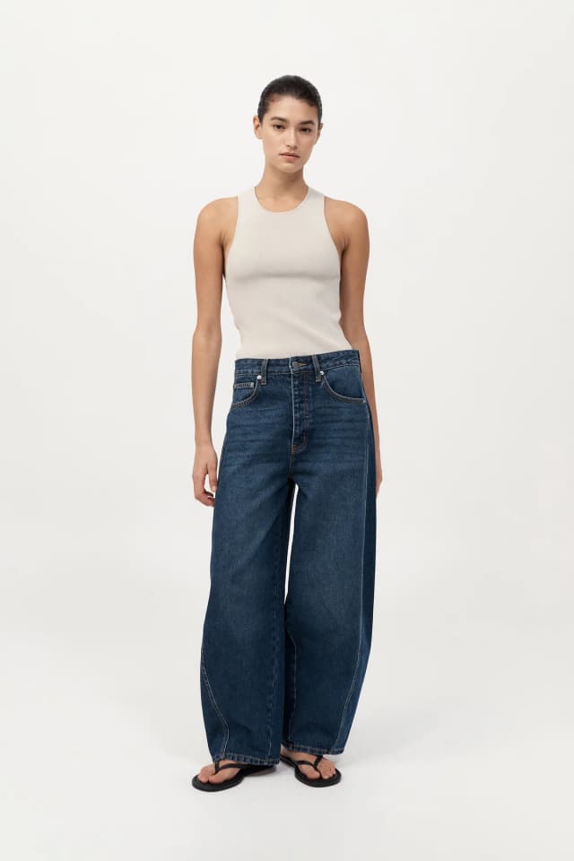 St Agni Sculpted Knit Top - Silver, image 1 of 1 from St. Agni