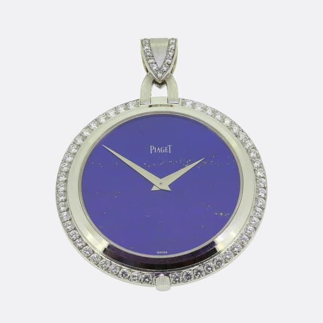 Piaget Lapiz Lazuli and Diamond Pendant Pocket Watch from The Vintage Jeweller, photo 1 of 1