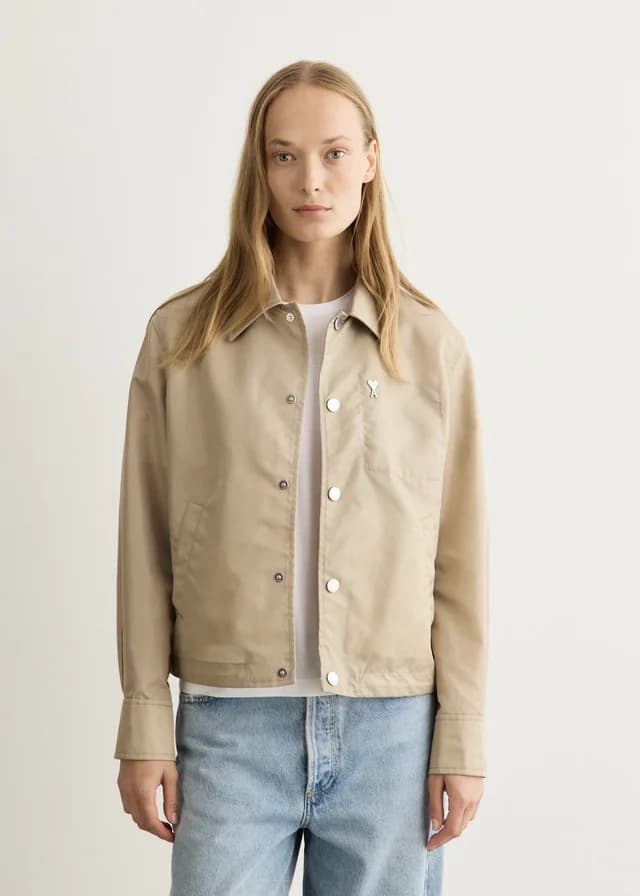 AMI PARIS ADC Stud Buttoned Jacket in BEIGE TAUPE, image 1 of 1 from Incu