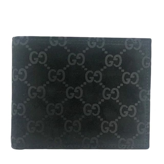 Gucci Bifold Wallet GG Pattern Suede Black in Black Suede from The Reluxe, photo 1 of 1