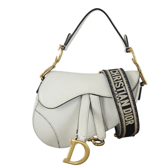Dior Saddle Bag Mini with Embroidered Strap in Caviar leather from Luxe.It.Fwd, photo 1 of 1