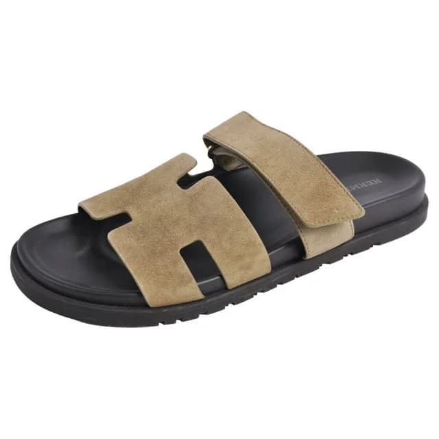 Hermès Sandals Chypre Logo Leather Shoes in Leather from The Reluxe, photo 1 of 1