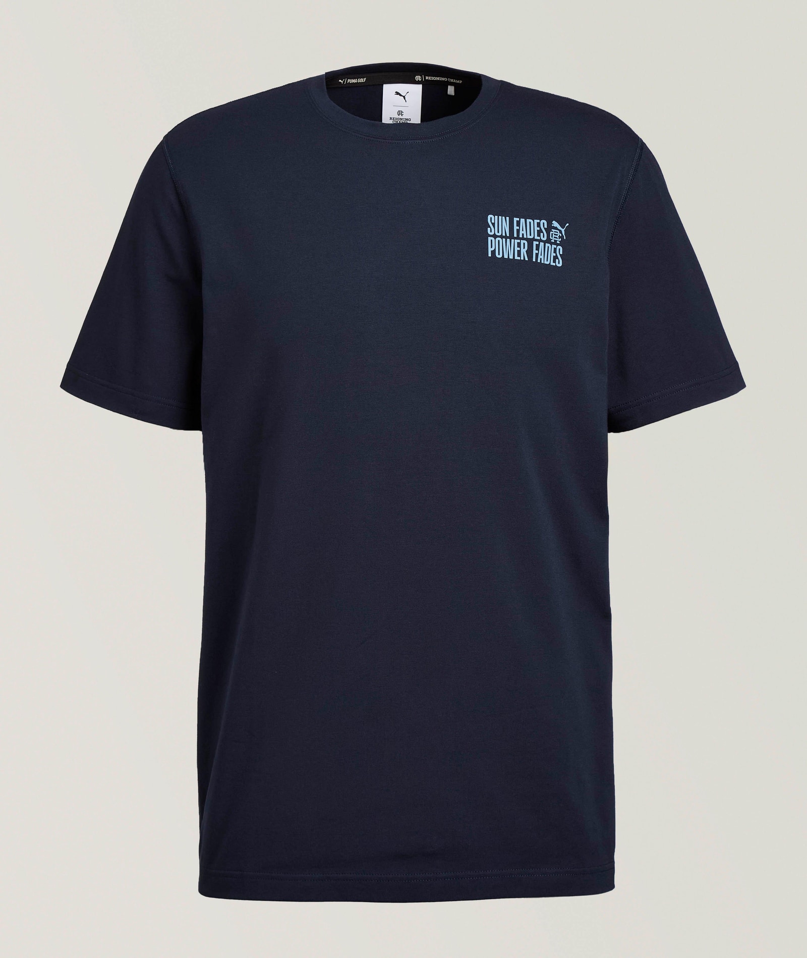 Reigning Champ X PUMA Golf Lifestyle Crewneck T-Shirt in Blue Cotton & Cotton Blends, image 1 of 1 from Harry Rosen