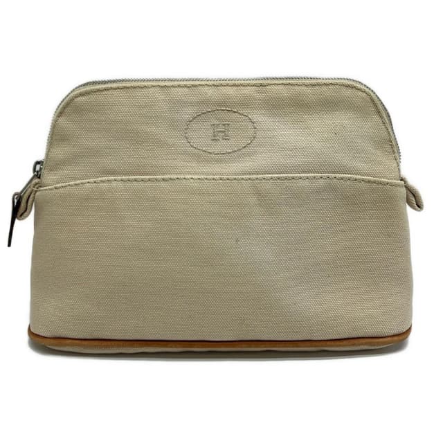 Hermès Pouch Bolide 20 Ivory in White Canvas from The Reluxe, photo 1 of 1