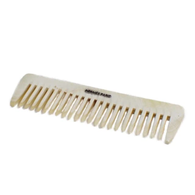 Hermès Comb Buffalo Horn Red Leather Hat Beige White in White Leather from The Reluxe, photo 1 of 1