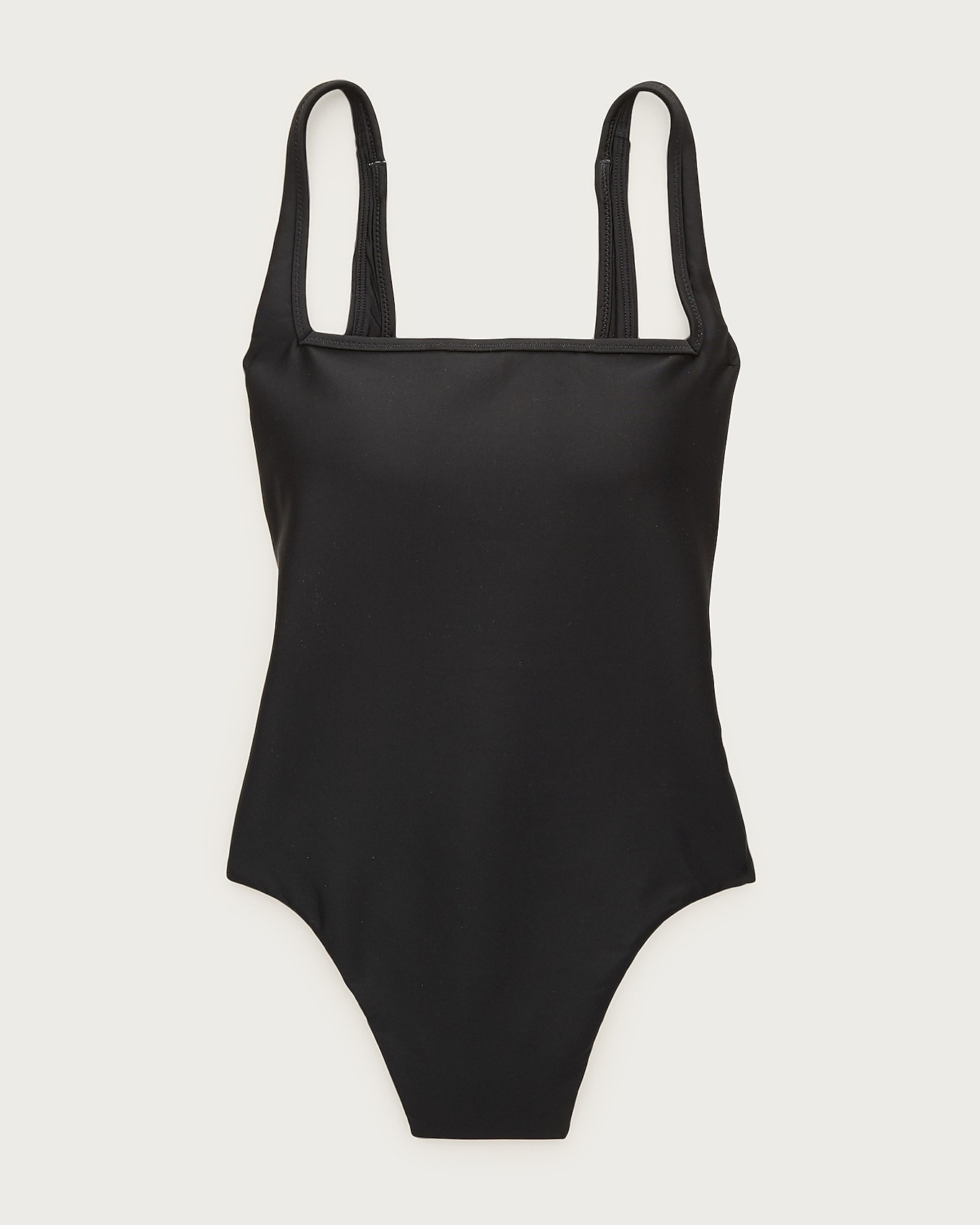 J.Crew Long-torso squareneck one-piece in Classic Sculpt™ in BLACK, image 1 of 1 from J.Crew (Canada)