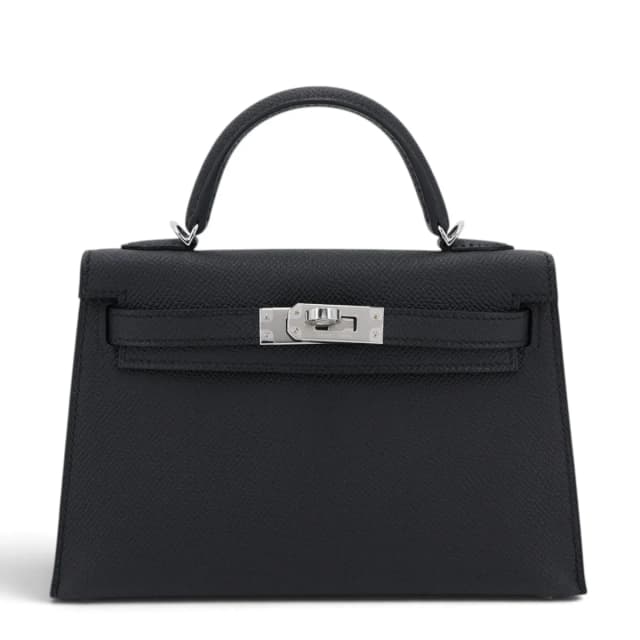 Hermès Mini Kelly II Noir (89) in Black Epsom leather from Ginza Xiaoma, photo 1 of 1