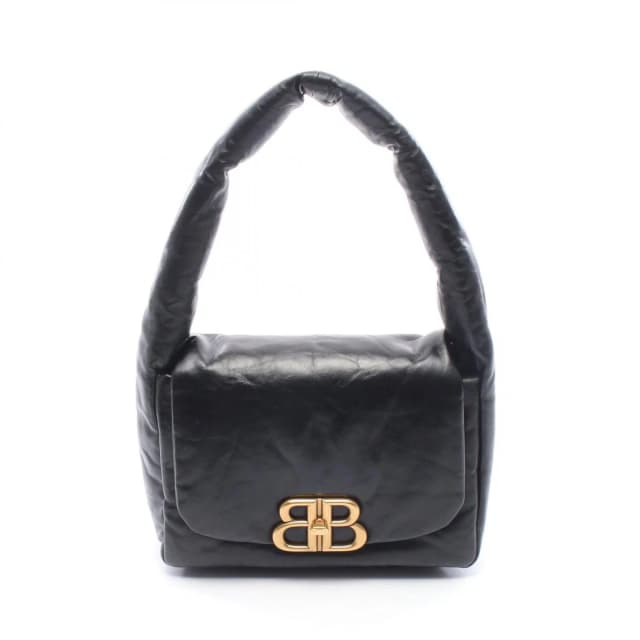 Balenciaga Shoulder Bag Monaco Black Leather Small in Black Leather from The Reluxe, photo 1 of 1