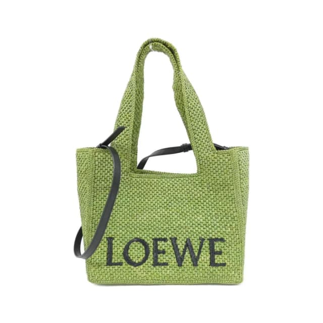 Loewe Font Tote Bag Green in Green Raffia from The Reluxe, photo 1 of 1