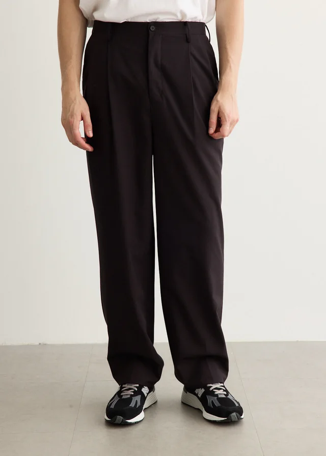 KAPTAIN SUNSHINE Wool Poplin Shoecut Slacks in ESPRESSO, image 1 of 1 from Incu