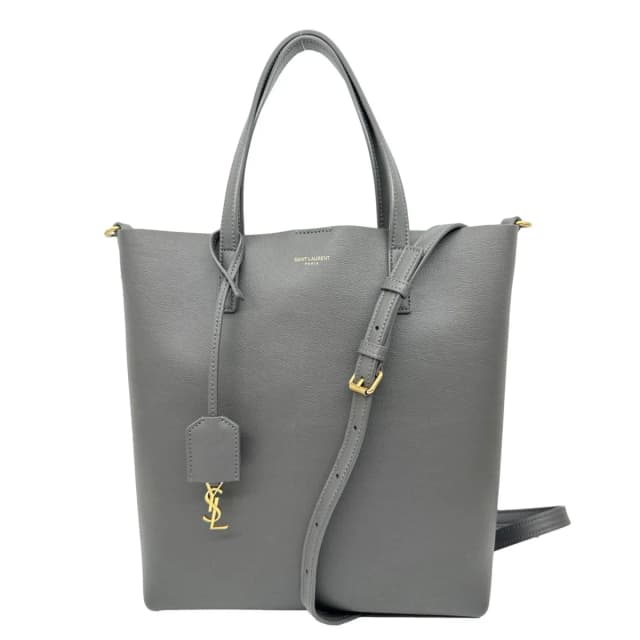 Saint Laurent Toy Leather Shopping Tote Bag Grey in Grey Leather from Dallas Designer Handbags, photo 1 of 1