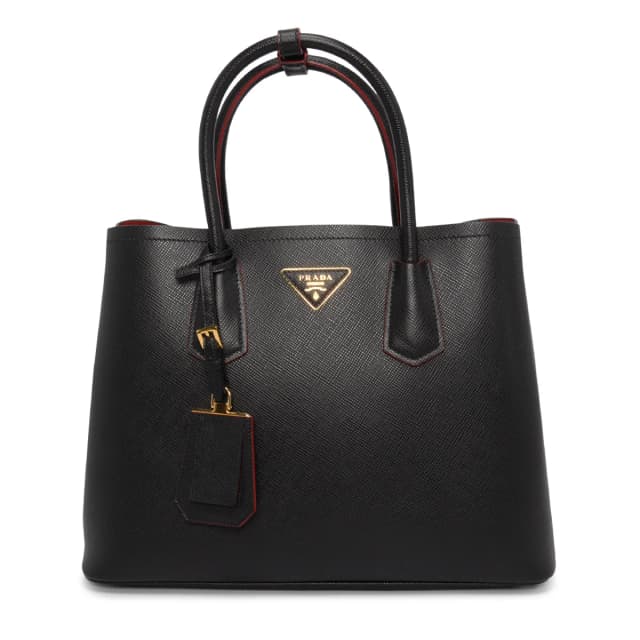 Prada Saffiano Cuir Medium Double Bag in Black Saffiano leather from Blue Spinach, photo 1 of 1